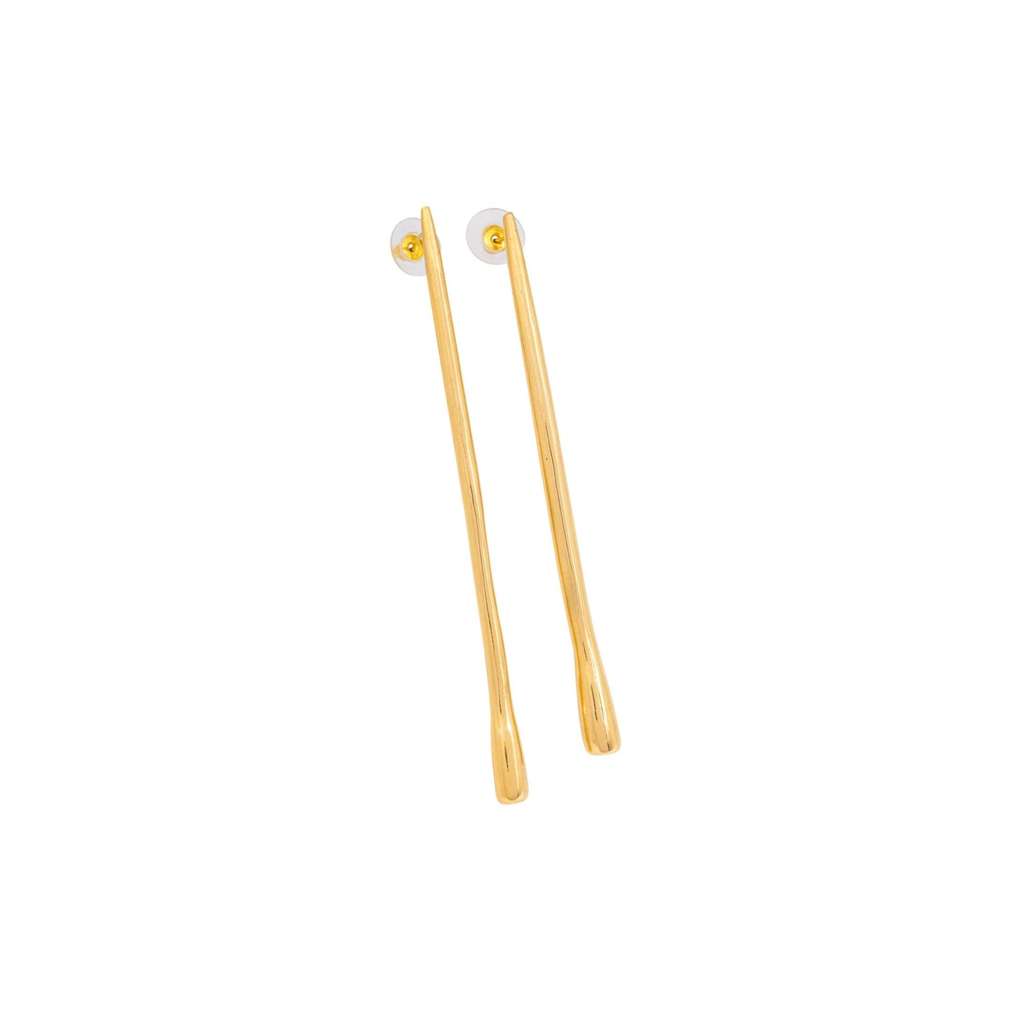 Long Jelani Teardrop Recycled Brass Earrings-1