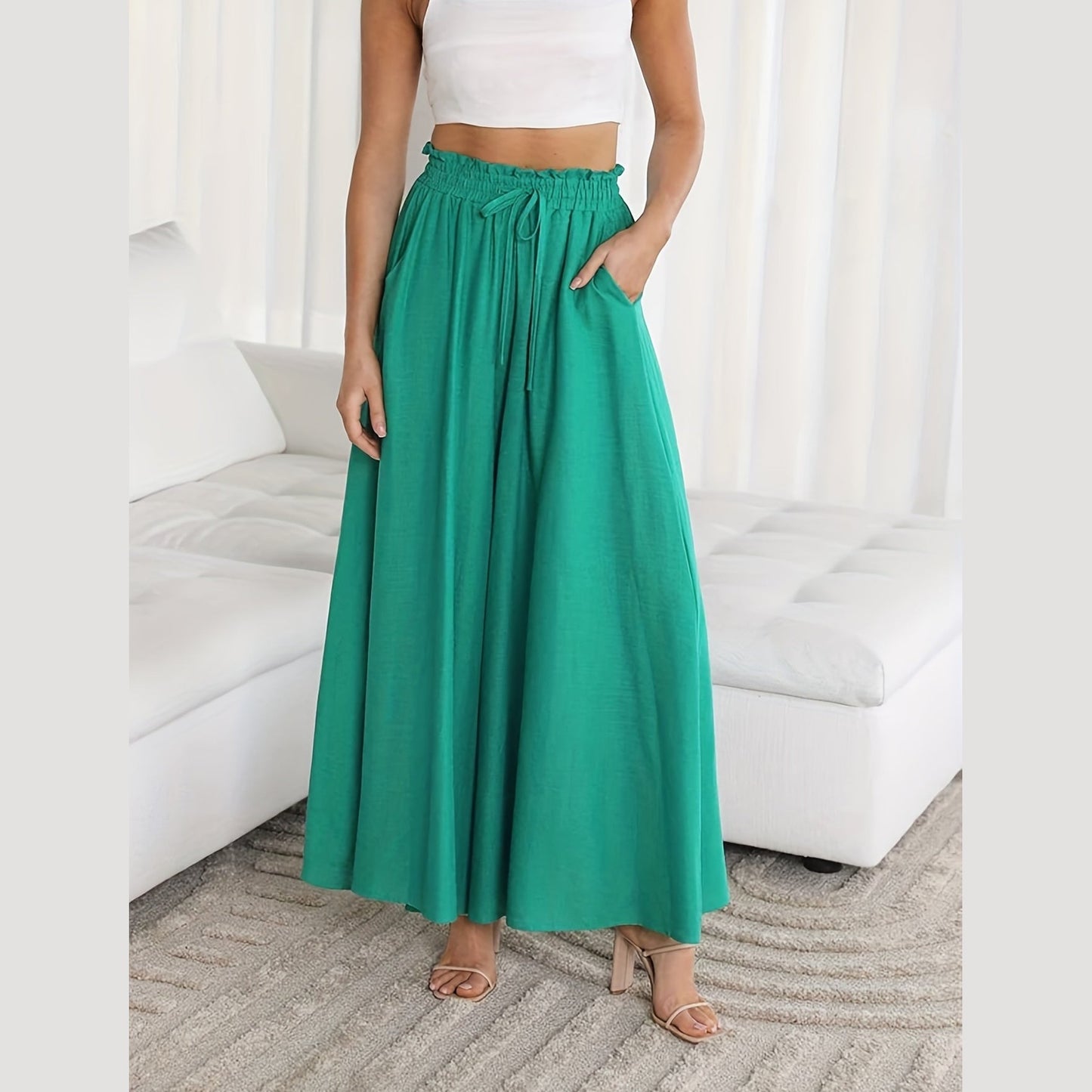 "Millicent" - High Waist Drawstring Pants