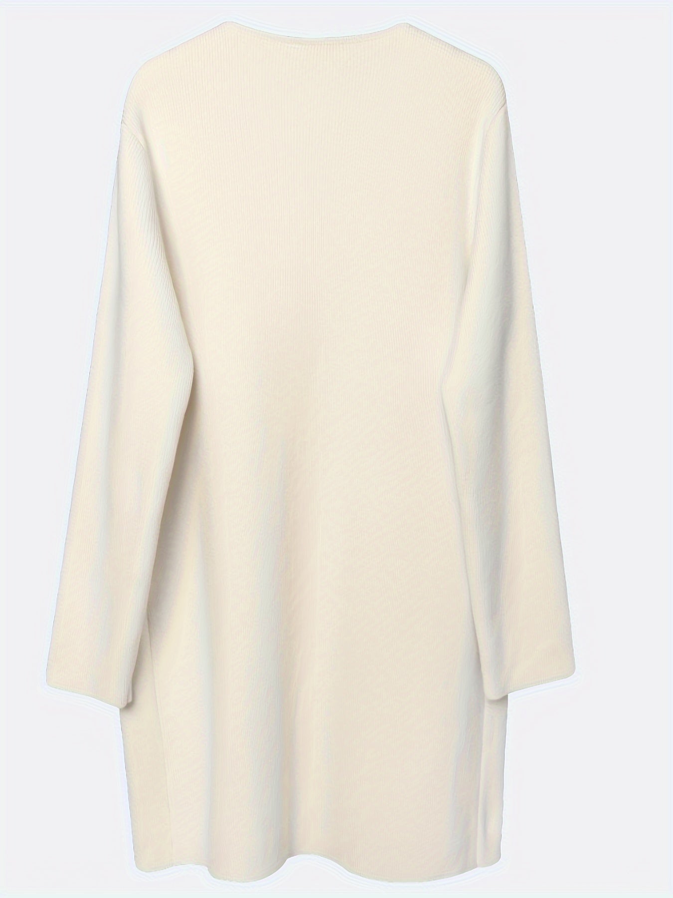 "Felicity" -  Elegant Mid Length White Knit Cardigan