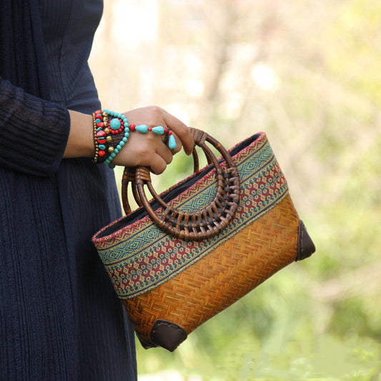 "Afternoon" Bamboo Woven Handbag