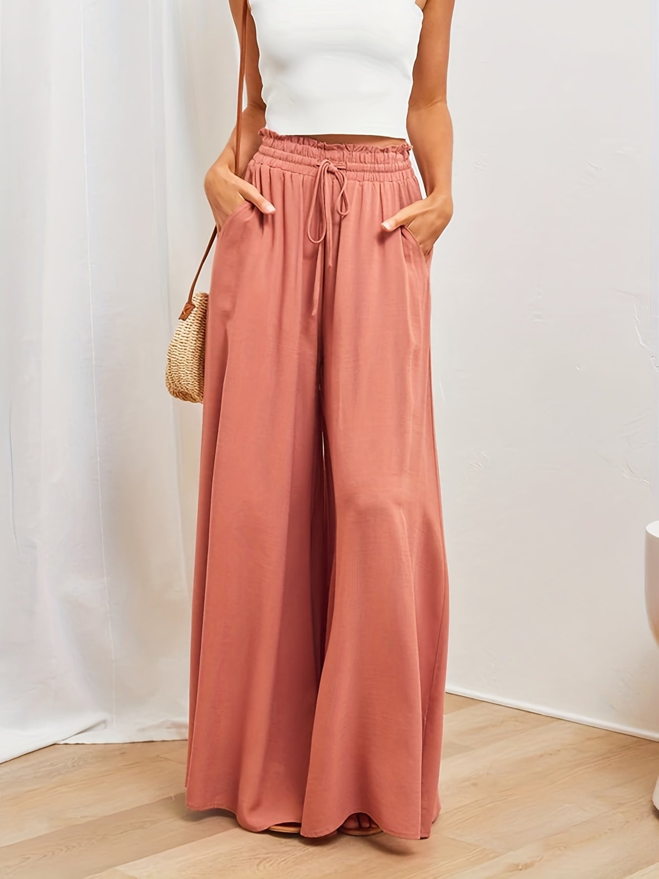 "Millicent" - High Waist Drawstring Pants