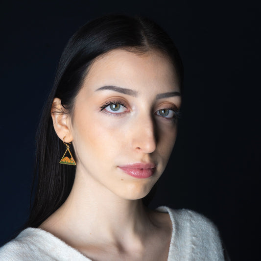 Hill Eco-friendly Recycled Wood Gold Earrings-0