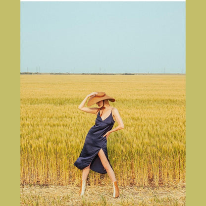 LOLA Wide Brim Jute Straw Hat In Havana Brown