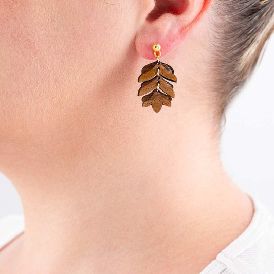 Uler-Uleran Recycled Wood Earrings-0