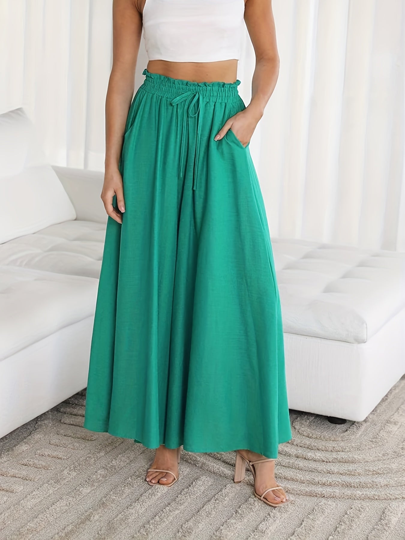 "Millicent" - High Waist Drawstring Pants