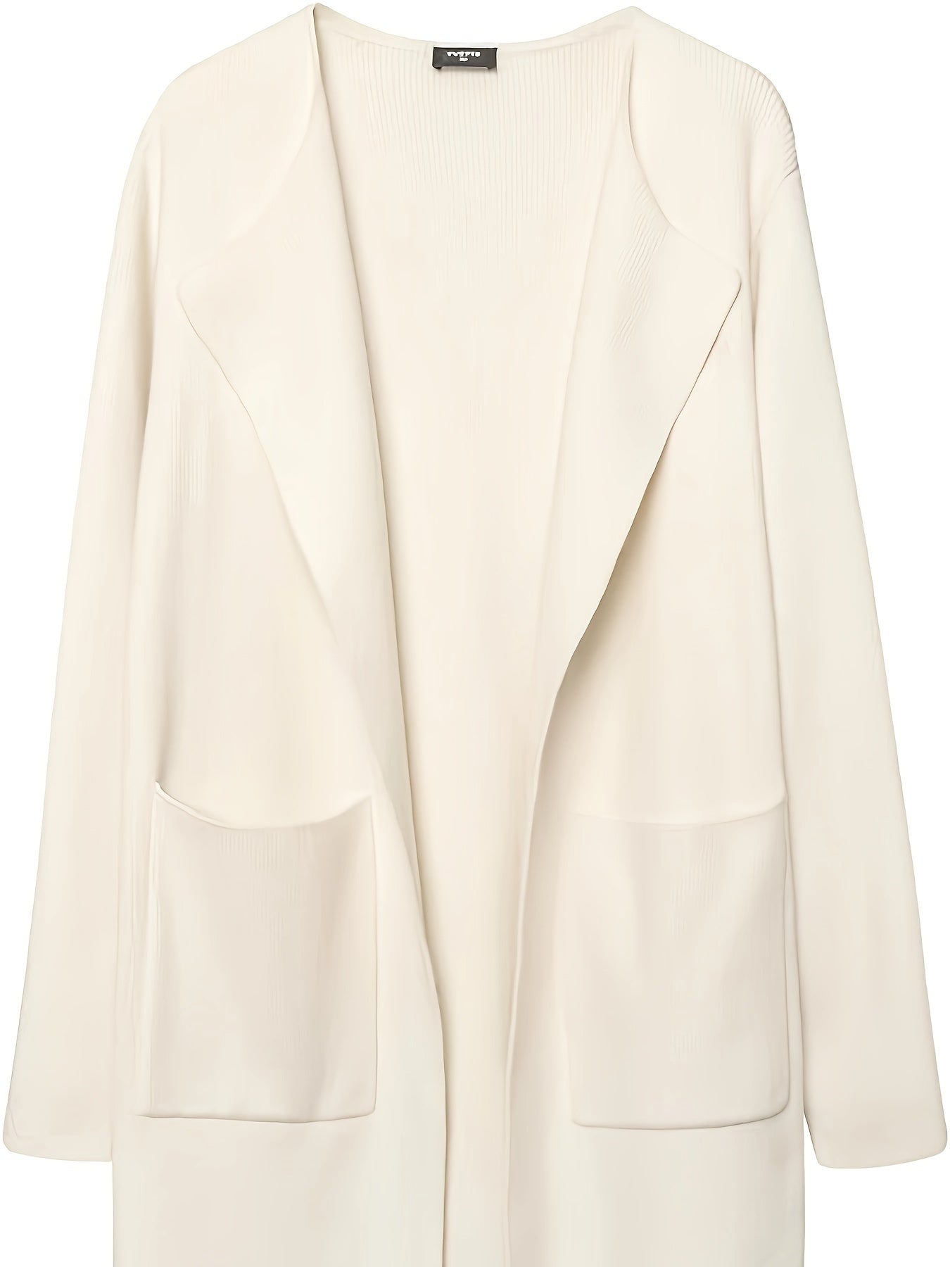 "Felicity" -  Elegant Mid Length White Knit Cardigan