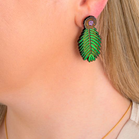 Paguro Upcycle Mimosa Reclaimed Wood Earrings-0
