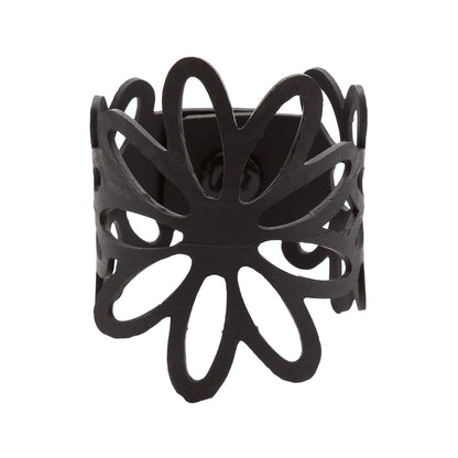 Dahlia Recycled Rubber Bracelet Floral Cuff-1