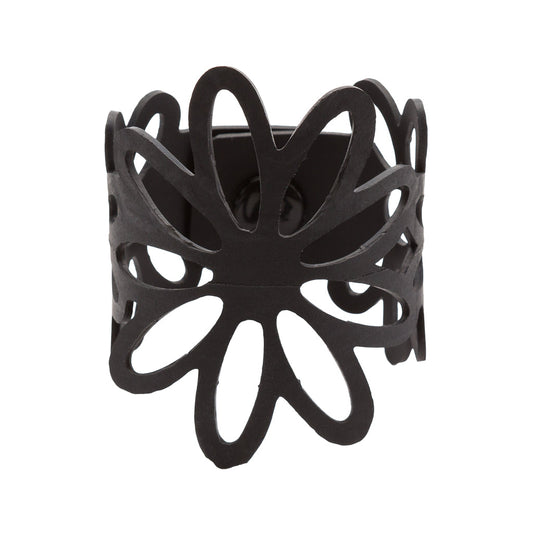 Dahlia Recycled Rubber Bracelet Floral Cuff-1