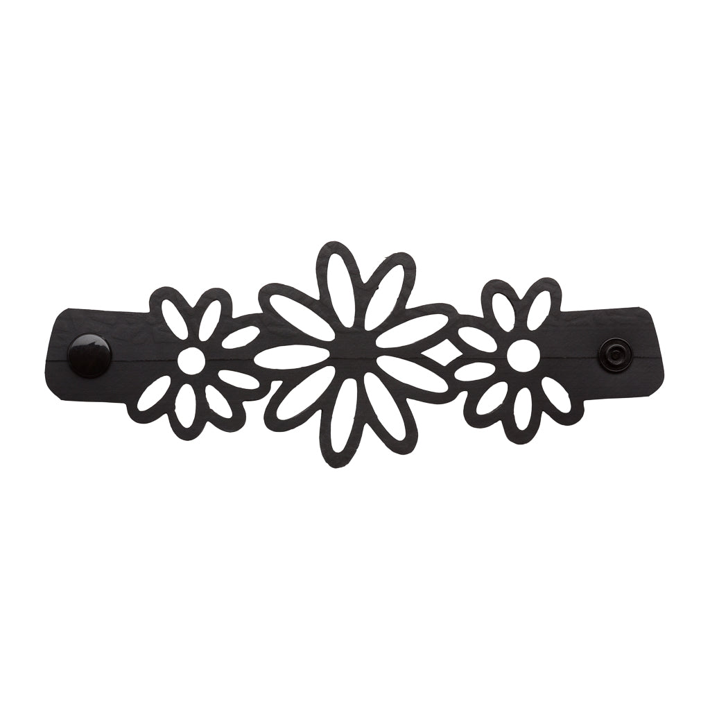 Dahlia Recycled Rubber Bracelet Floral Cuff-4