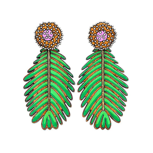 Paguro Upcycle Mimosa Reclaimed Wood Earrings-1
